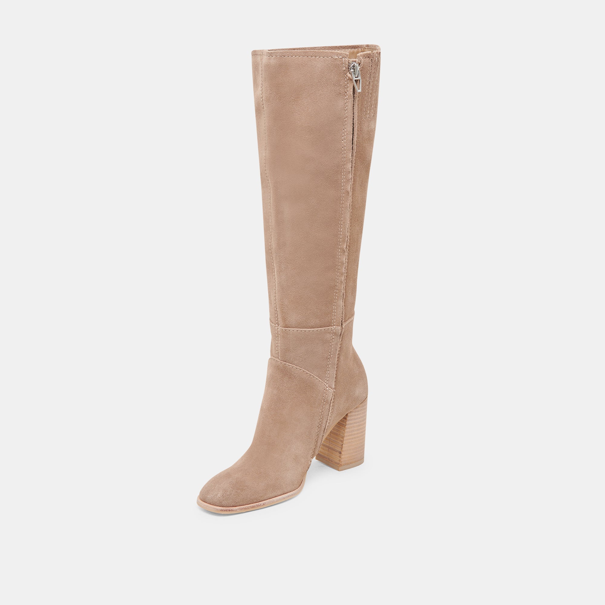 Fynn Wide Calf Boots in Truffle Suede - Comfortable & Stylish Boots for Women with Wide Calves | Perfect for Fall, Winter & Casual Outfits
