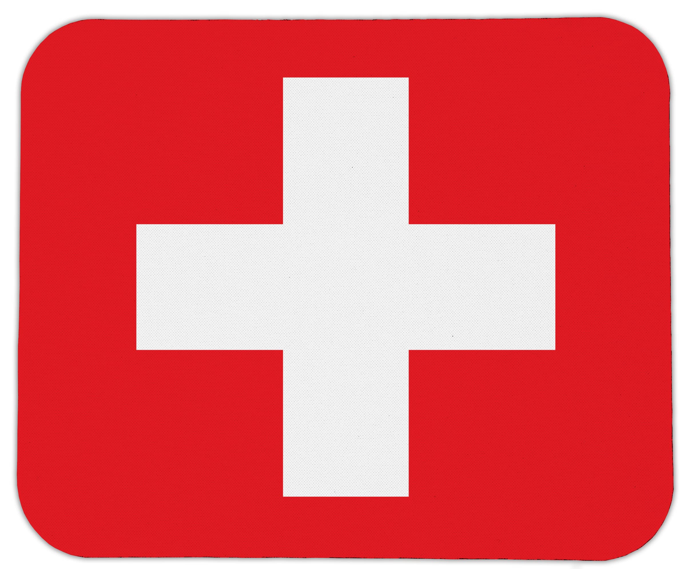 Switzerland Flag Mouse Pad - Non-Slip Rubber Base, Large Gaming & Office Desk Mat - Perfect for Computer, Laptop & Workspace Accessories