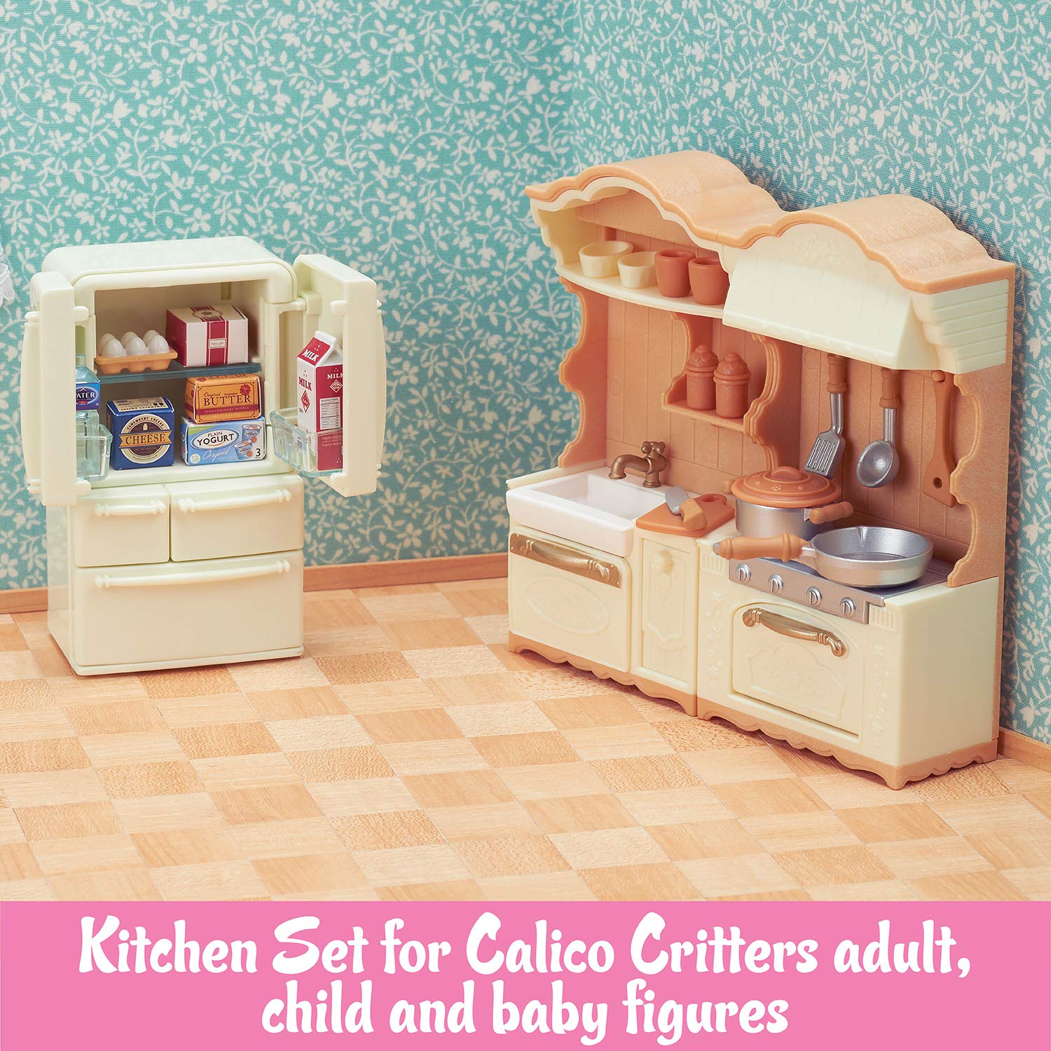 Calico Critters Kitchen Playset - Interactive Toy Kitchen for Kids to Cook & Play with Adorable Animal Figures | Perfect for Imaginative Play & Family Fun
