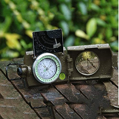 Military Sighting Compass for Hiking, Camping & Survival - Compact Handheld Compass with Declination Adjustment, Waterproof & Durable for Outdoor Adventures - Perfect for Backpacking, Hunting, Boy Scout Activities & Emergency Navigation