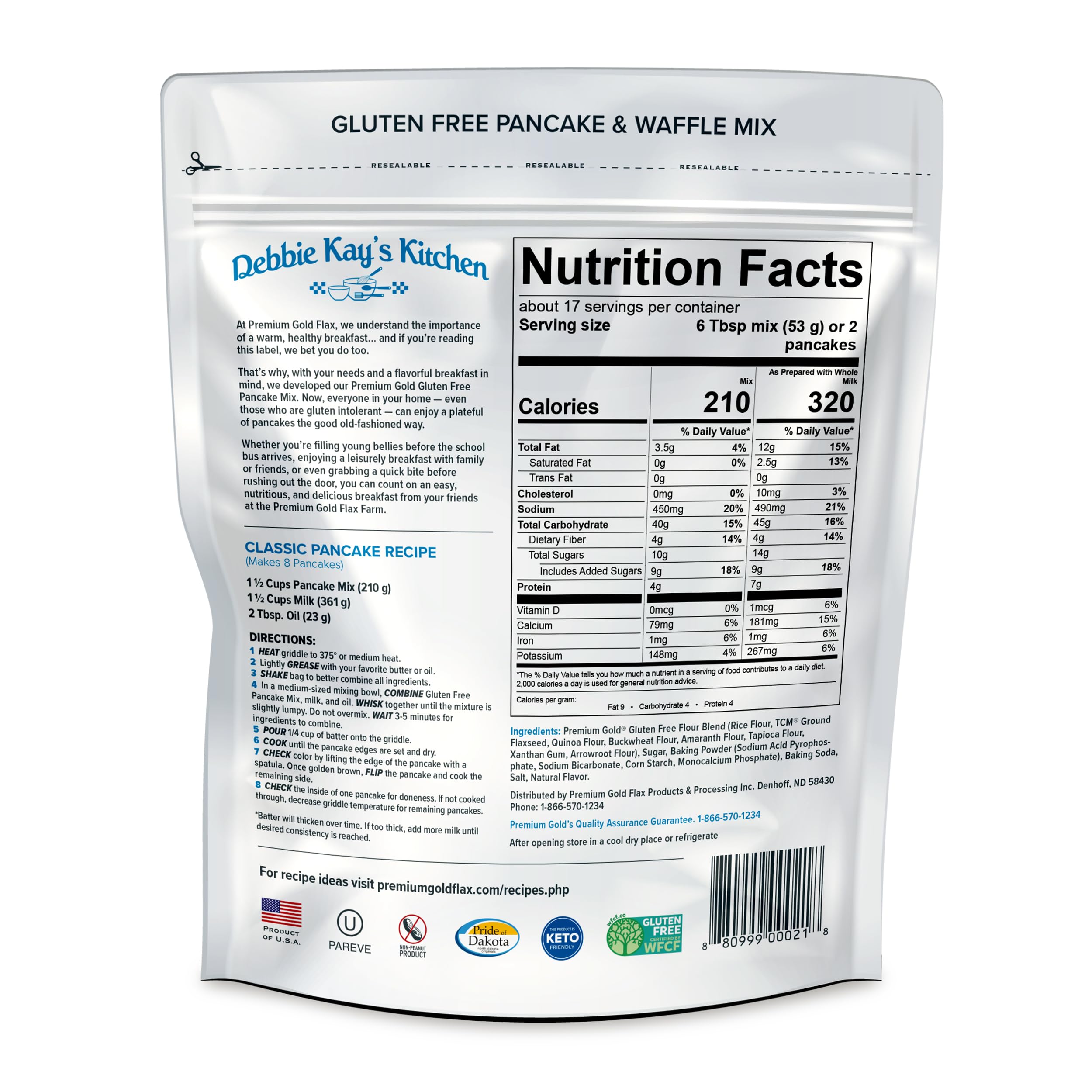 Premium Gluten-Free Pancake & Waffle Mix - Non-GMO, 2lb Bag | Perfect for Breakfast, Brunch & Family Gatherings