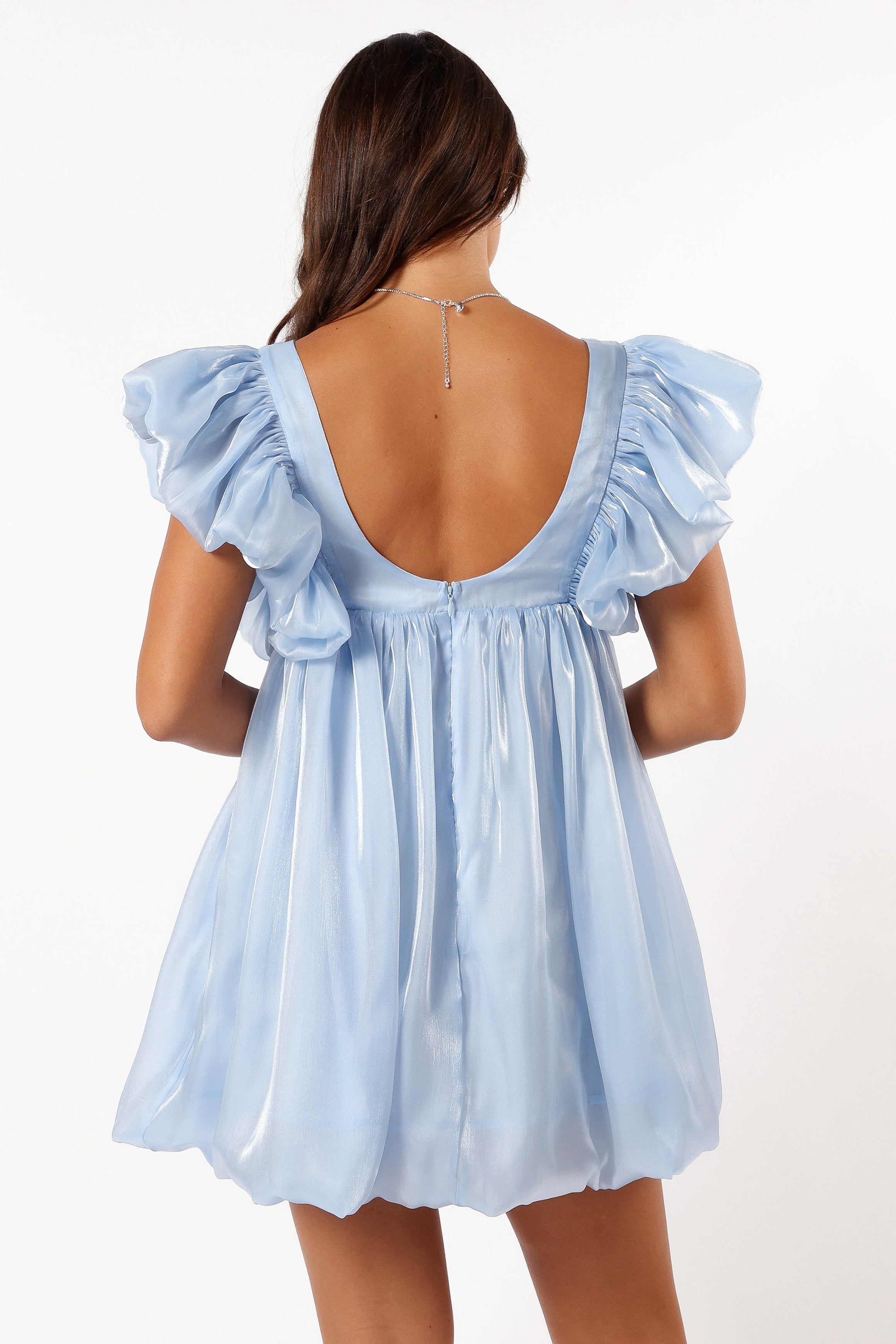 Dulip Frill Sleeve Mini Dress - Blue Floral Summer Party Dress for Women, Perfect for Beach Vacation, Date Night & Cocktail Party