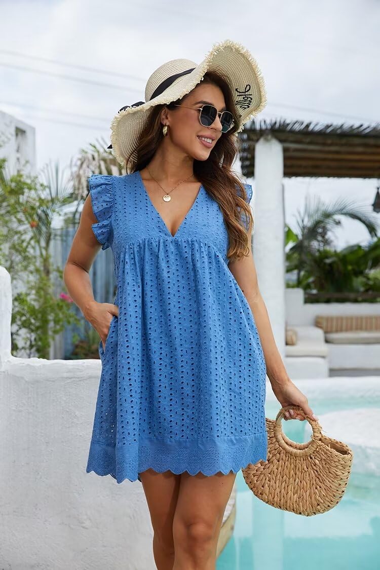 Sexy Summer Dresses for Women - Flowy Halter Midi Sundress for Beach, Vacation & Casual Wear | Breathable & Comfortable Sun Dress for Outdoor Activities, Date Nights & Summer Parties