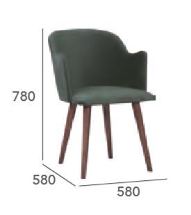 NAYELI Modern Dining Chair - Grey Upholstered Seat - Comfortable & Stylish for Kitchen, Dining Room, or Home Office