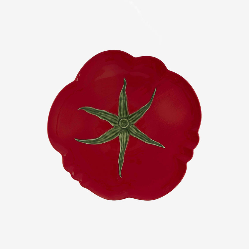 Bordallo Pinheiro Large Tomato Pizza Plate - Handmade Ceramic Dinnerware for Italian Cuisine & Home Decor | Perfect for Serving Pizza, Pasta, and Entertaining Guests