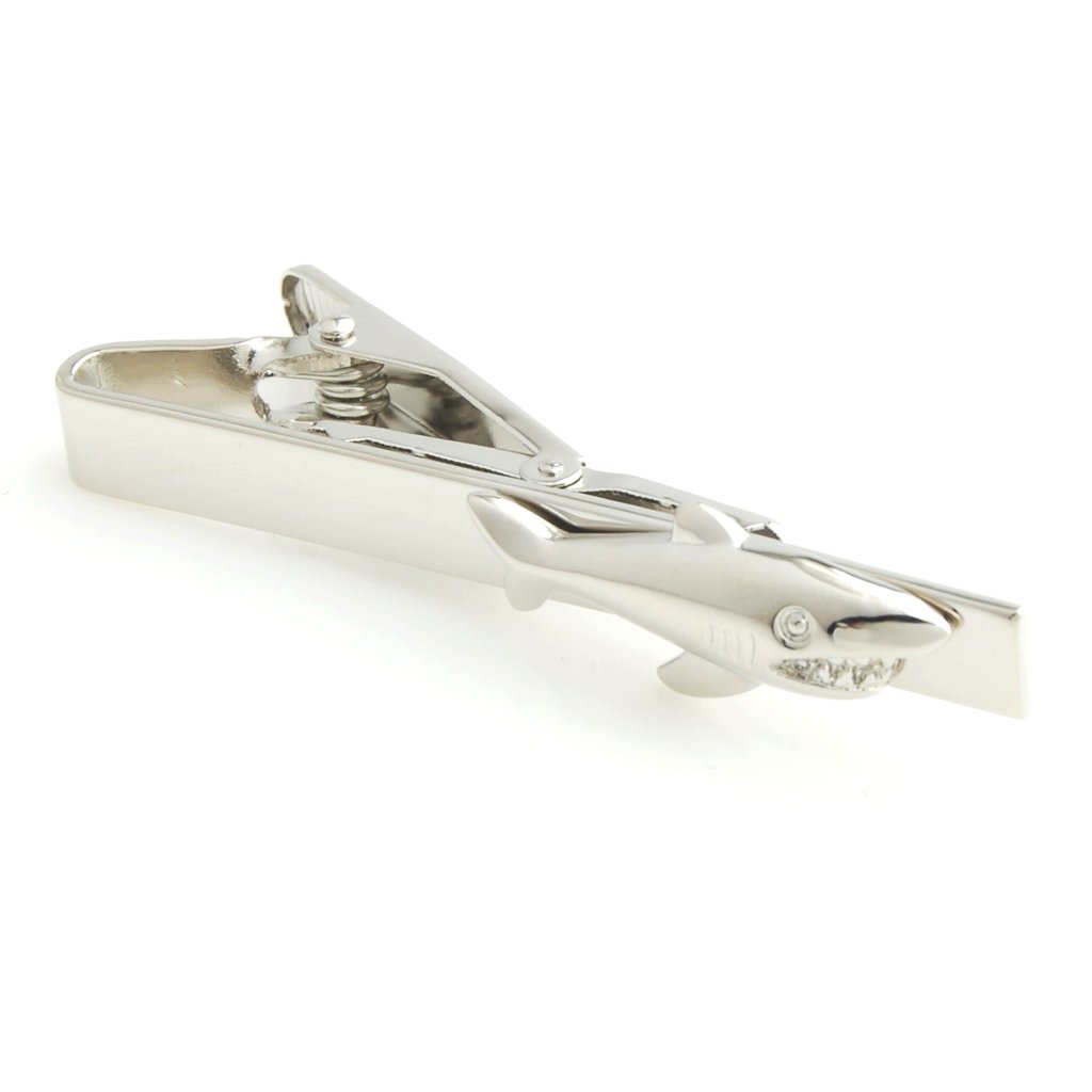 Elegant Silver Shark Tie Clip for Men - Perfect for Business, Weddings & Formal Events