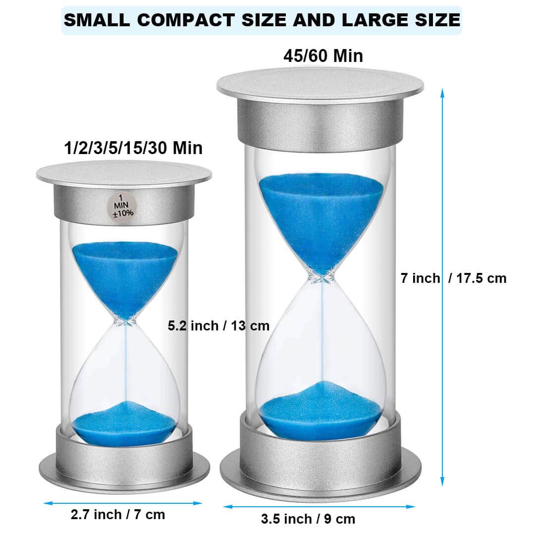 3 Minute Sand Timer - Large Plastic Hourglass for Kids, Games, Classroom & Kitchen | Blue Decorative Sand Clock for Time Management & Learning Activities