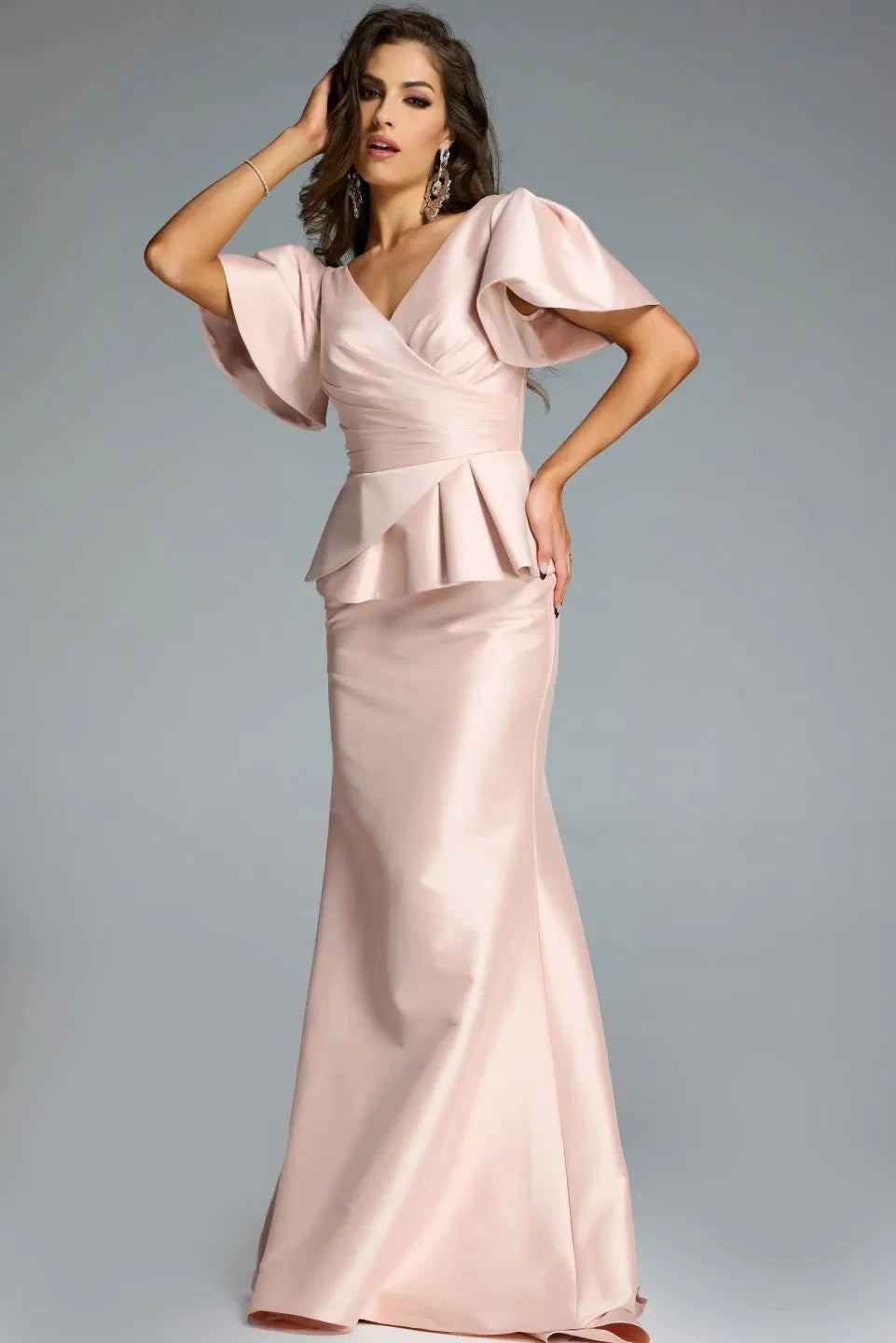 Jovani 43805 Elegant Evening Dress for Women - Perfect for Prom, Gala & Formal Events | Long Sleeve Beaded Gown with Flowy Skirt | Plus Size Options Available