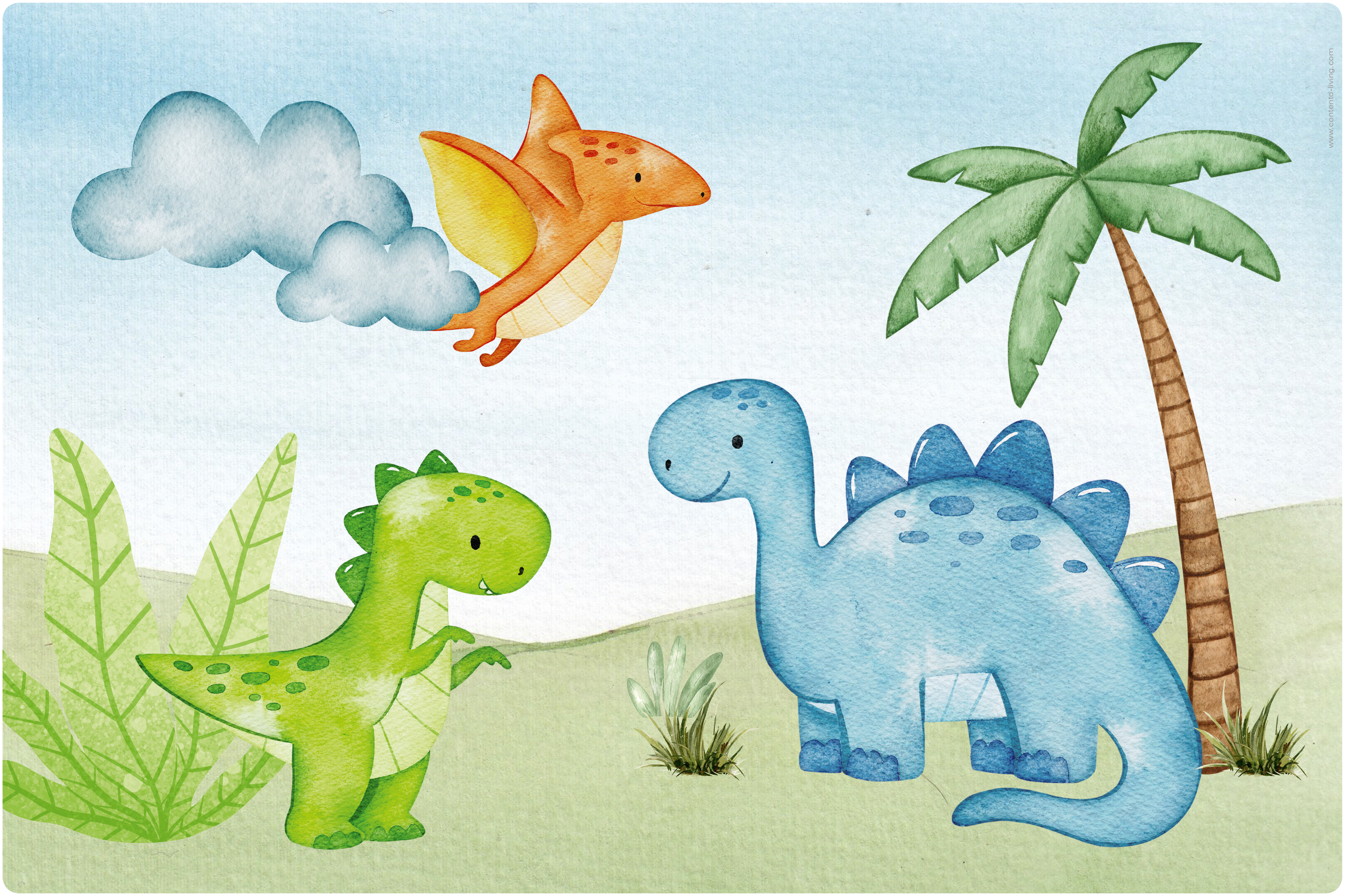 Dinosaur Kids Desk Mat 60cm x 40cm - Non-Slip Study Table Mat for Children's Learning & Drawing - Perfect for School, Homework & Art Activities