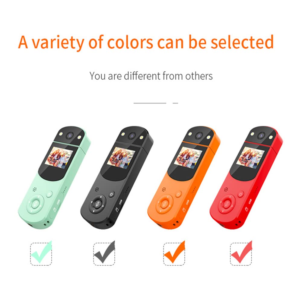 Qyrugcxs Mini Sports Camera - 1080P HD Handheld Digital DV Camera with Infrared Night Vision, Compact Action Camera for Outdoor Adventures (Orange) - Perfect for Hiking, Cycling, and Extreme Sports Recording