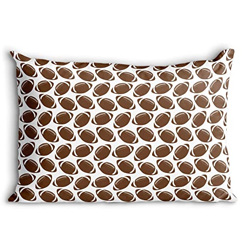 Football Pattern Pillowcase - Soft Cotton Football Themed Pillow Cover for Bedroom & Living Room Decor - Perfect for Sports Fans, Game Day & Football Themed Rooms