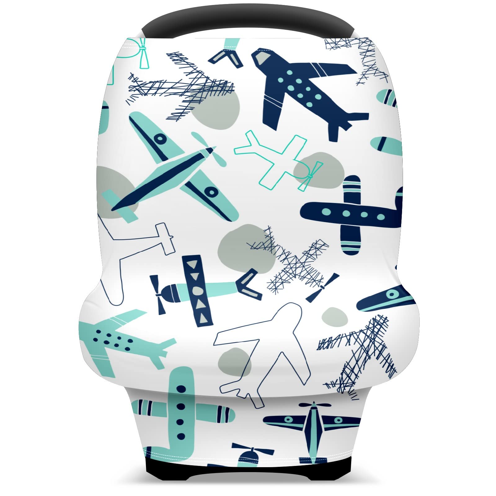Breathable Stretchy Baby Car Seat Cover & Nursing Scarf - Universal Infant Car Canopy for Boys & Girls | Airplane, Stroller & Breastfeeding Protection | Soft Multi-Use Car Seat Canopy for Travel & Daily Use