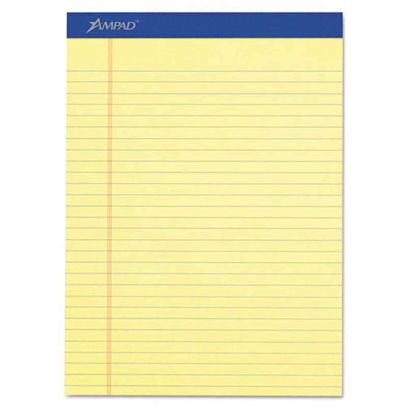 Wide Ruled Perforated Writing Pads - Letter Size 16# Paper (12 Pack, 50 Sheets Each) - Perfect for Office, School & Home Note Taking