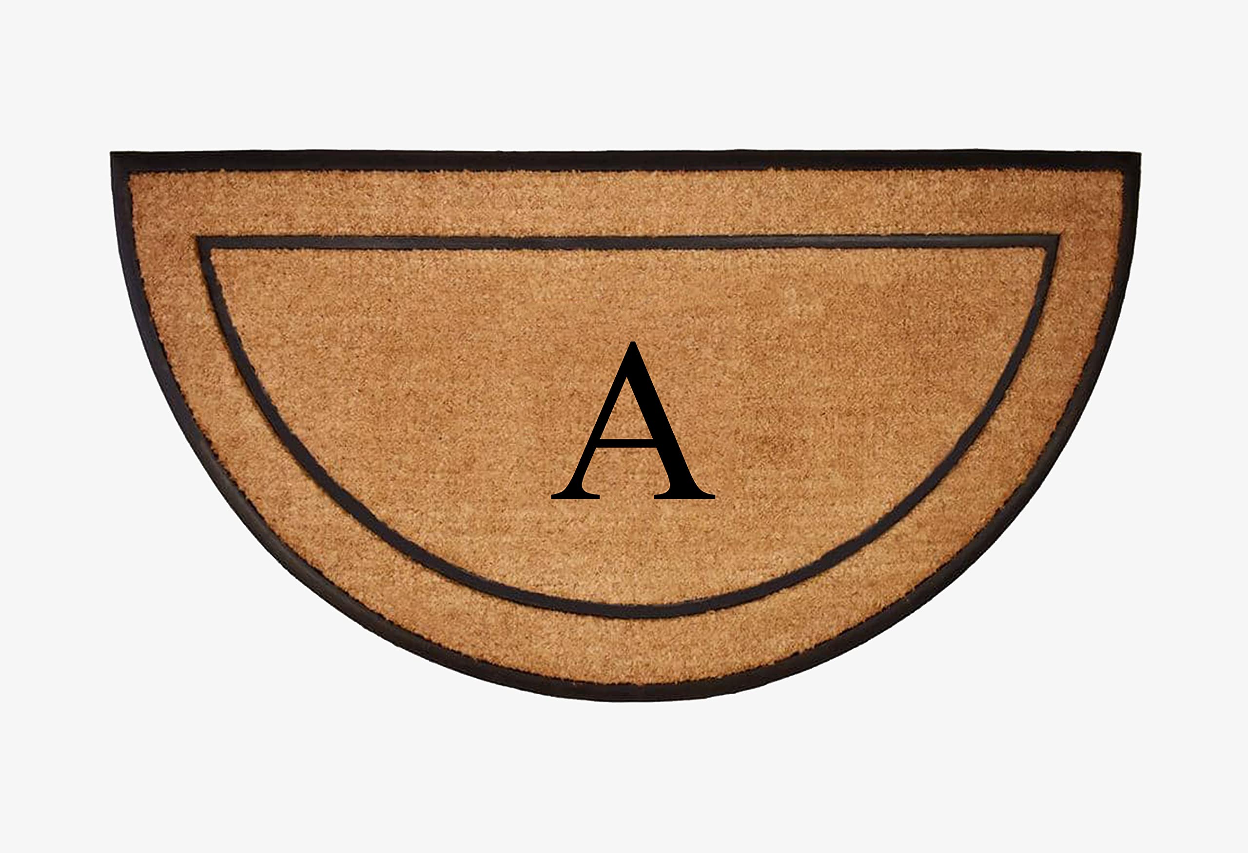 Premium Large Monogrammed Door Mat - 30”x60” Natural Coir & Rubber, Heavy Duty & Fade-Resistant - Perfect for Front Entry, Porch, or Mudroom (A, 30