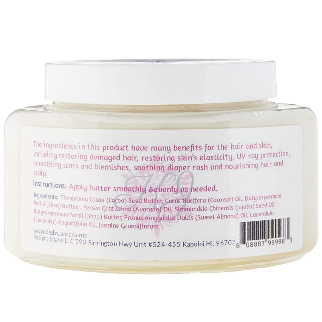 Organic Handmade Whipped Body Butter - Jasmine & Lavender Scented, 4 oz - Ultra Moisturizing & Nourishing for Dry Skin - Perfect for Daily Skincare, Gift & Spa Relaxation