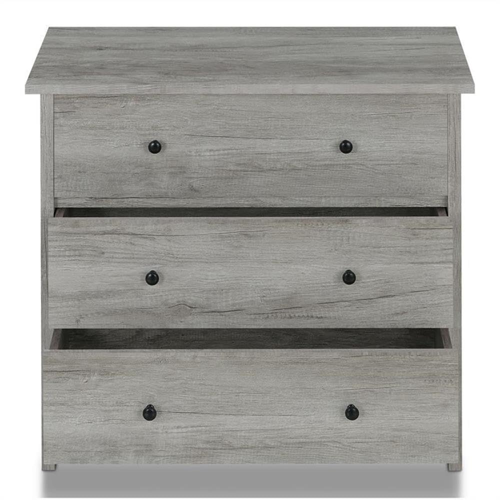 Furniture of America Zillett Transitional 3-Drawer Wood Dresser in Gray Oak - Perfect for Bedroom Storage & Modern Home Decor