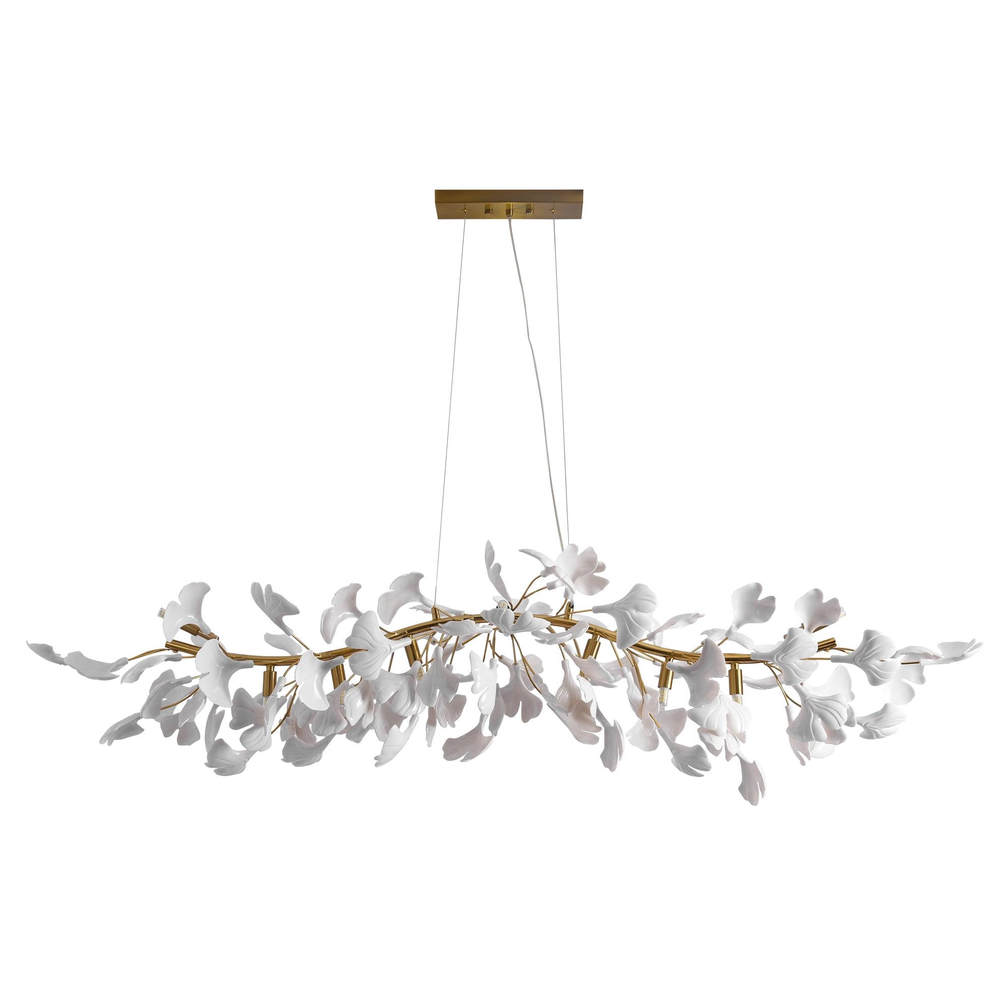 Elegant Ginkgo Leaf Chandelier - Modern Gold Ceiling Light Fixture for Dining Room, Living Room & Bedroom | Perfect for Home Decor, Wedding Venues & Luxury Spaces