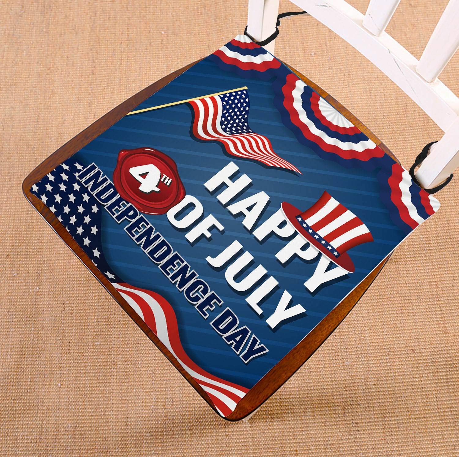 Happy 4th of July Independence Day Bed Runner - Patriotic American Flag Bed Scarf Decor (20x95 Inches) for Couch, Sofa, Table & Holiday Home Decoration