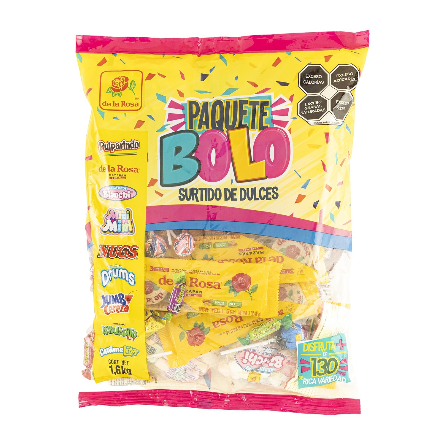 De La Rosa Bolo Mix Candy - 3.56lb Bulk Bag of Mexican Mazapan Peanut Treats - Perfect for Parties, Gifts & Dessert Toppings