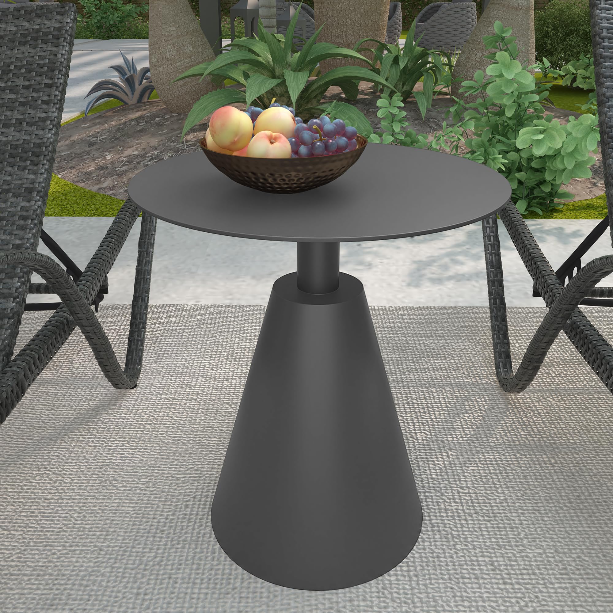 Modern Round Pedestal Side Table - 19.5
