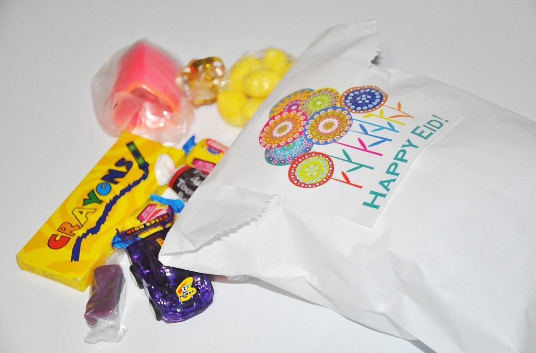 Happy Eid Flower Party Treat Bags - 12 Pack Colorful Gift Bags for Eid al-Fitr Celebrations, Ramadan Gifts, Islamic Festivals & Family Gatherings