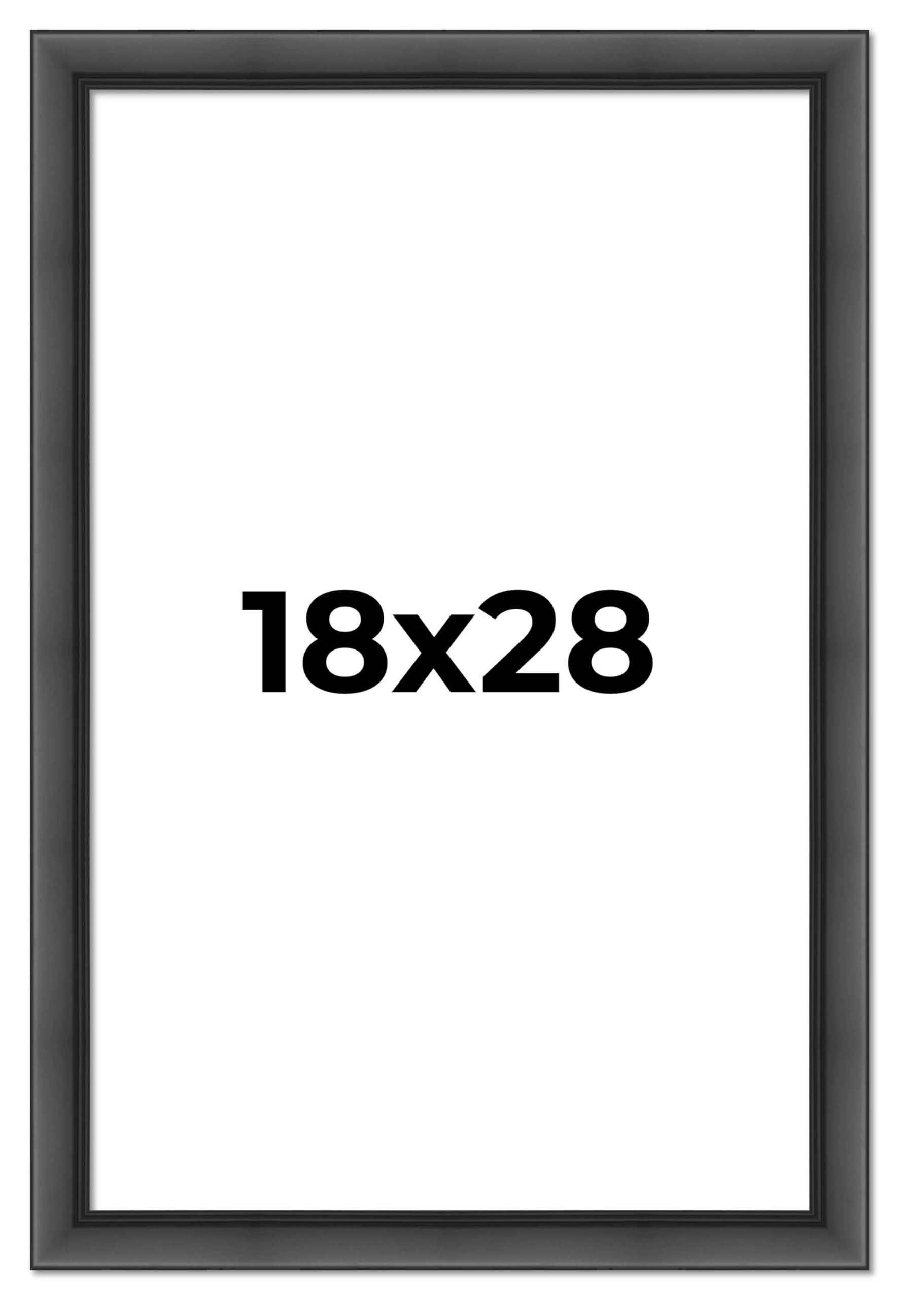 18x28 Inch Black Solid Wood Picture Frame - 1.5