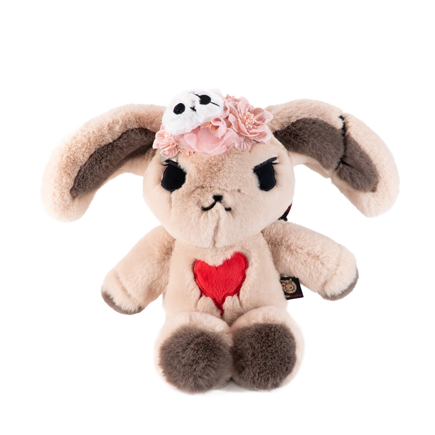 Cute Plush Skeleton Bunny with Flower Crown - Soft Stuffed Animal Toy for Kids, Girls & Boys - Perfect for Halloween Decor, Birthday Gifts & Room Decoration