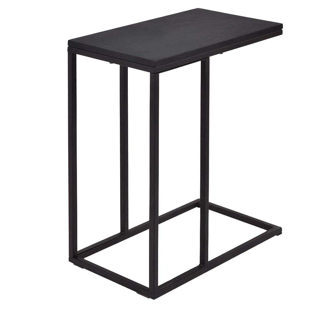 Casart Black Coffee Tray Sofa Side Table - Multi-Functional Ottoman Couch Console Stand for Living Room, TV Snacks & Lap Desk - Perfect for Home Decor & Entertainment Use