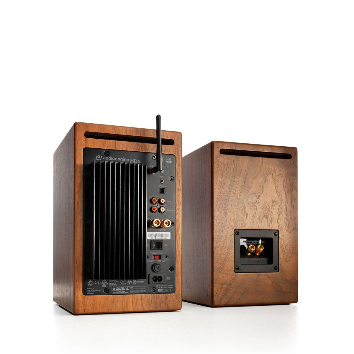 Audioengine HD6 Powered Bookshelf Speakers - Premium Walnut Wood Finish | High-Fidelity Home Audio System for Music, Movies & Gaming