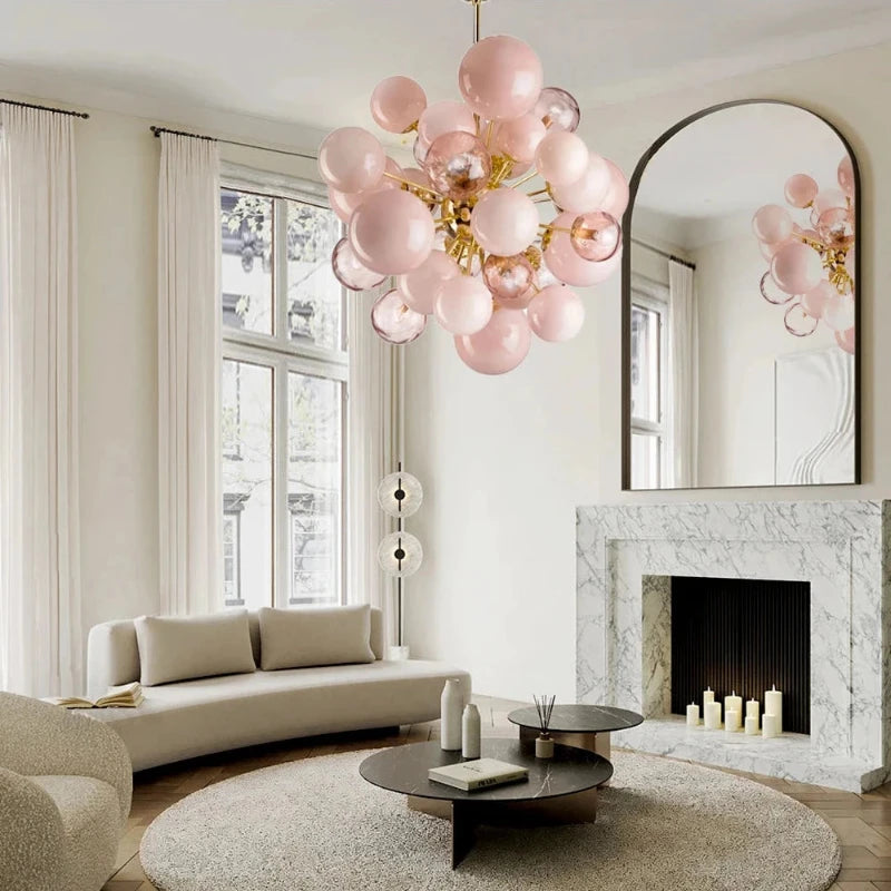 Neve Glass Bubble Chandelier - Modern Crystal Ceiling Light Fixture for Dining Room, Living Room & Bedroom | Elegant Lighting for Home Decor & Interior Design