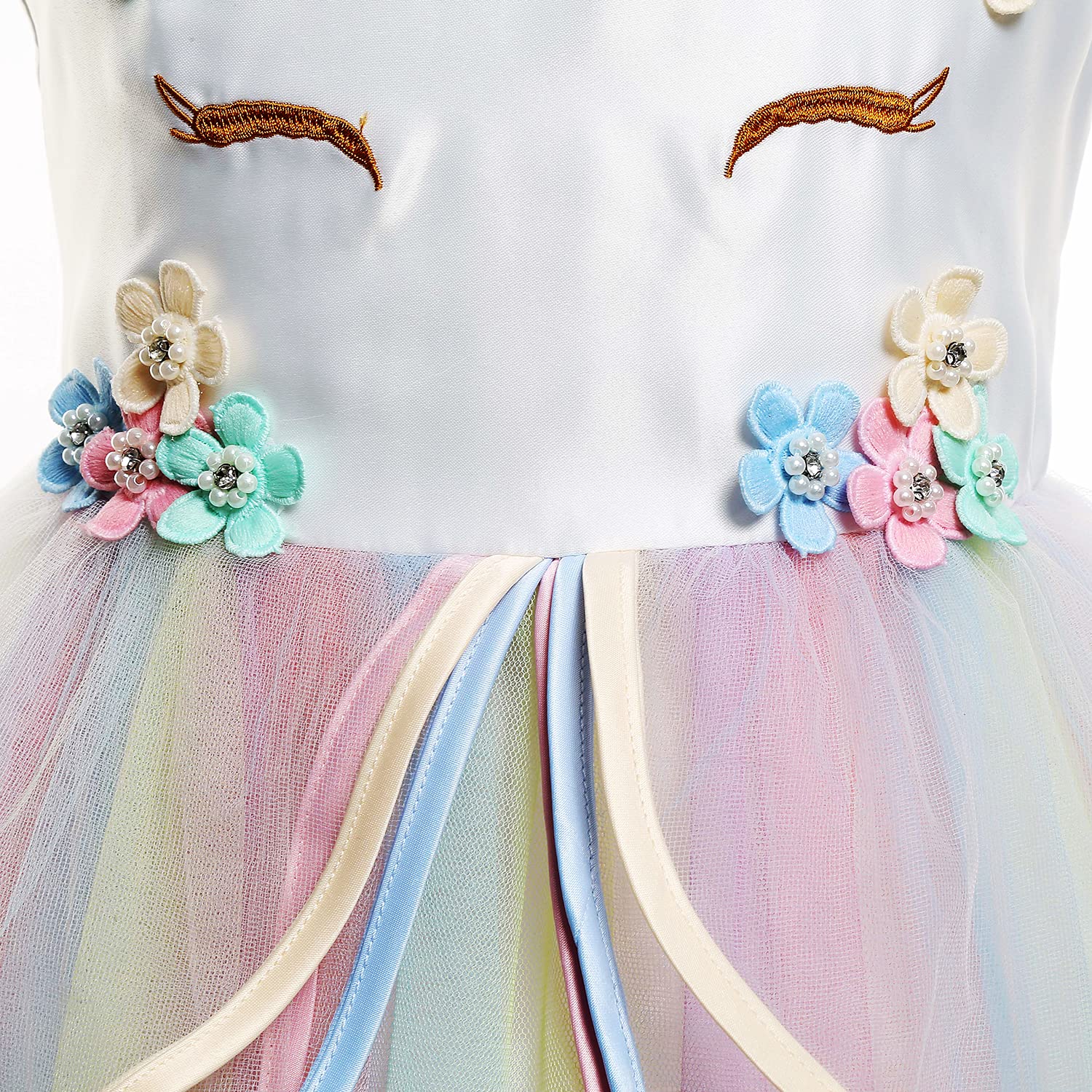 Magical Unicorn Princess Dress for Girls - Sparkly Long Satin Gown with Unicorn Headband | Perfect for Birthday Parties, Pageants, Halloween Costumes & Fantasy Dress-Up Play