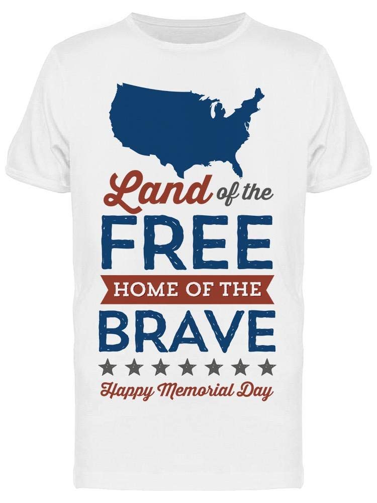 Smartprints 'Land of The Free' Patriotic Graphic T-Shirt for Men - Comfortable Cotton Tee for Casual Wear, Holidays & Fourth of July Celebrations