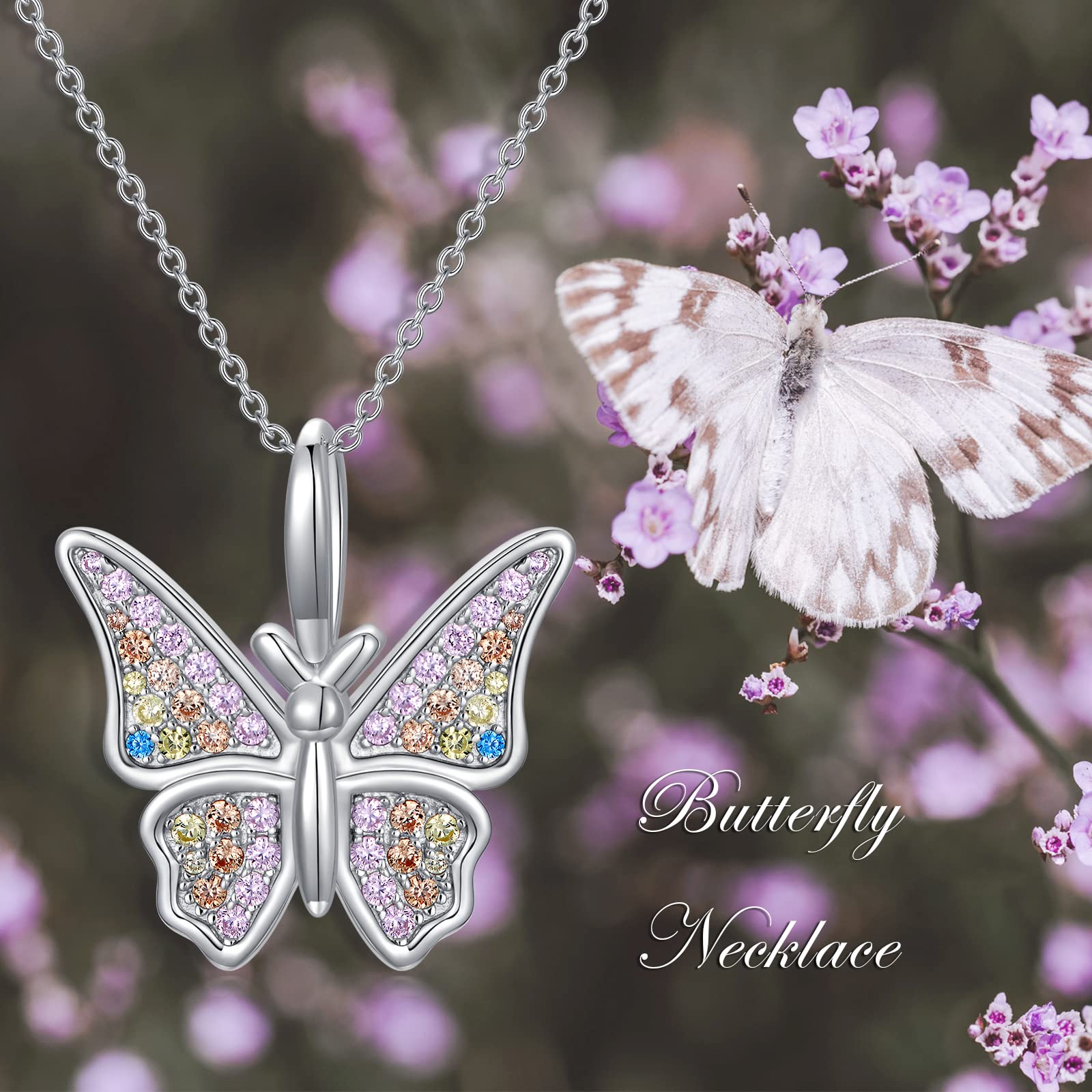 925 Sterling Silver Butterfly & Dragonfly Pendant Necklace for Women - Elegant Jewelry Gift for Mom, Wife, Girlfriend - Perfect for Christmas, Anniversary, Birthday, Valentine's Day & Graduation - Ideal for Everyday Wear, Special Occasions & Gift Giving