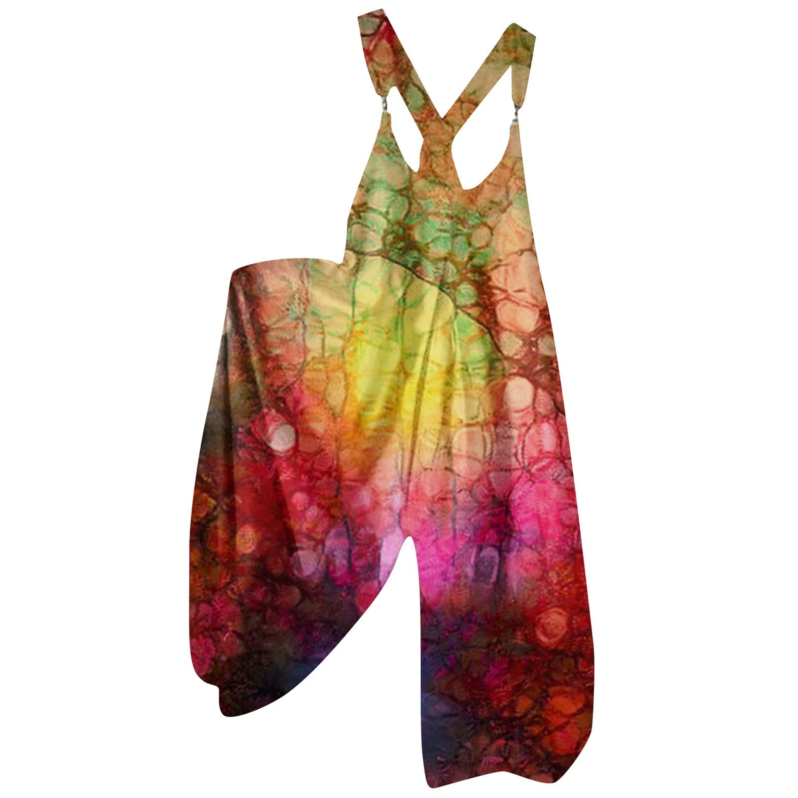 2022 Winter Skull Printed Women's Overalls - Warm Cotton Baggy Wide Leg Pants, Loose Fit Romper Jumpsuit Bib Overalls for Casual Wear & Street Fashion