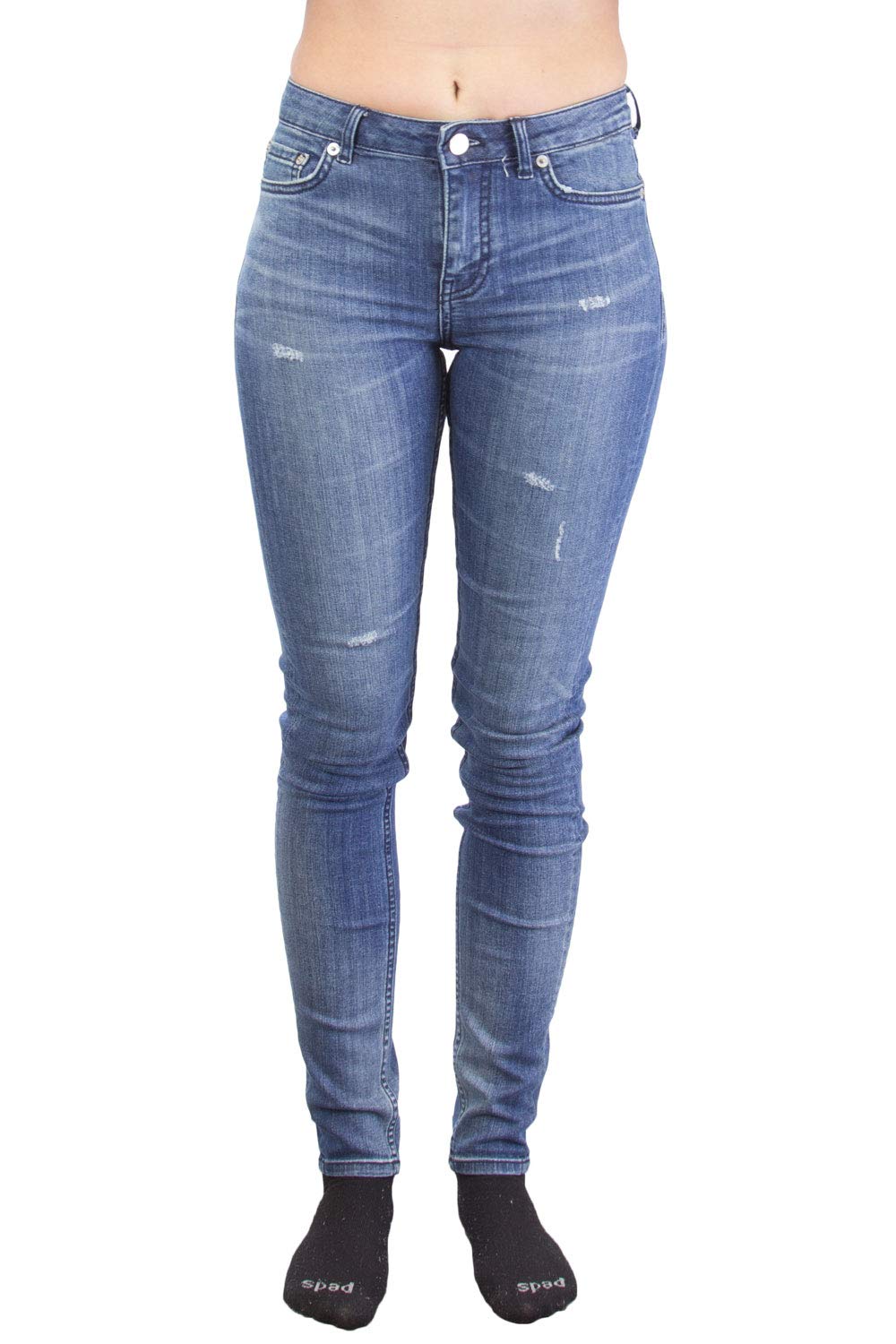 Women's Distressed High Waist Skinny Jeans - Ostend Blue Vintage Denim Pants | Perfect for Casual Outfits, Date Nights & Street Style