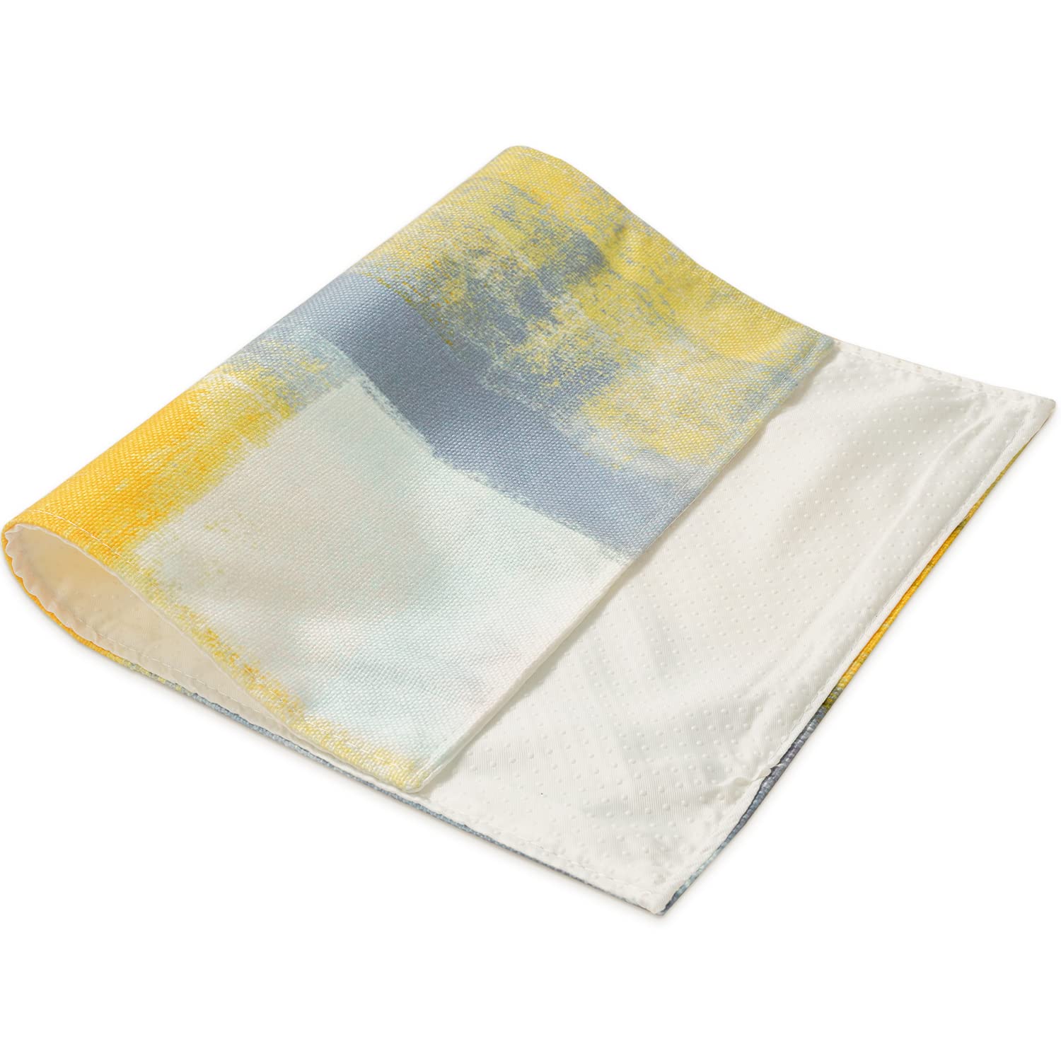 Modern Abstract Art Placemats Set of 4 - Yellow & Grey Non-Slip Heat Resistant Dining Mats - 18