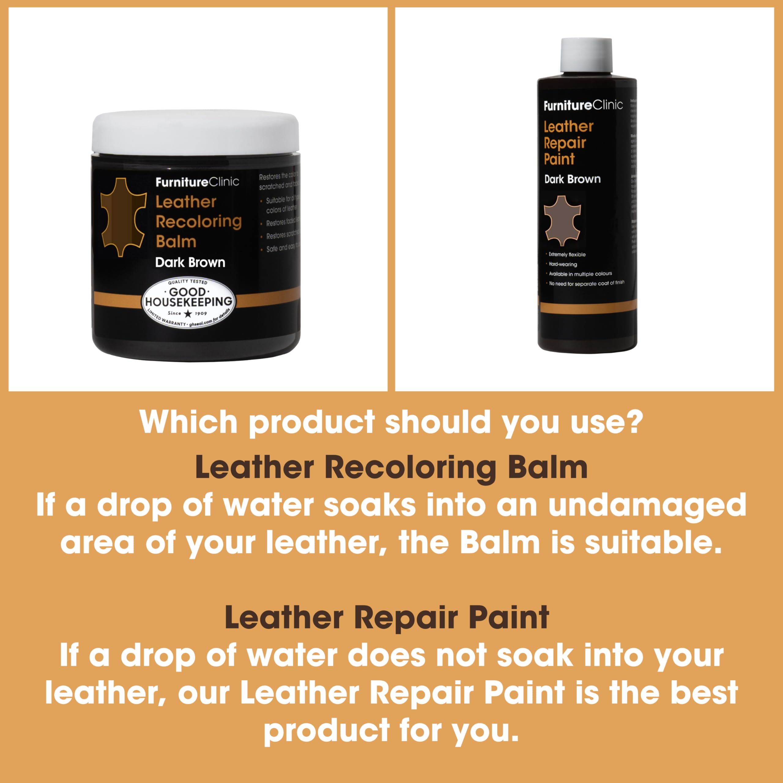 Furniture Clinic White Leather Dye & Recoloring Balm - Restore Scratched, Faded Leather on Couches, Car Seats & Furniture - Perfect for Home, Office & Auto Interior Repair