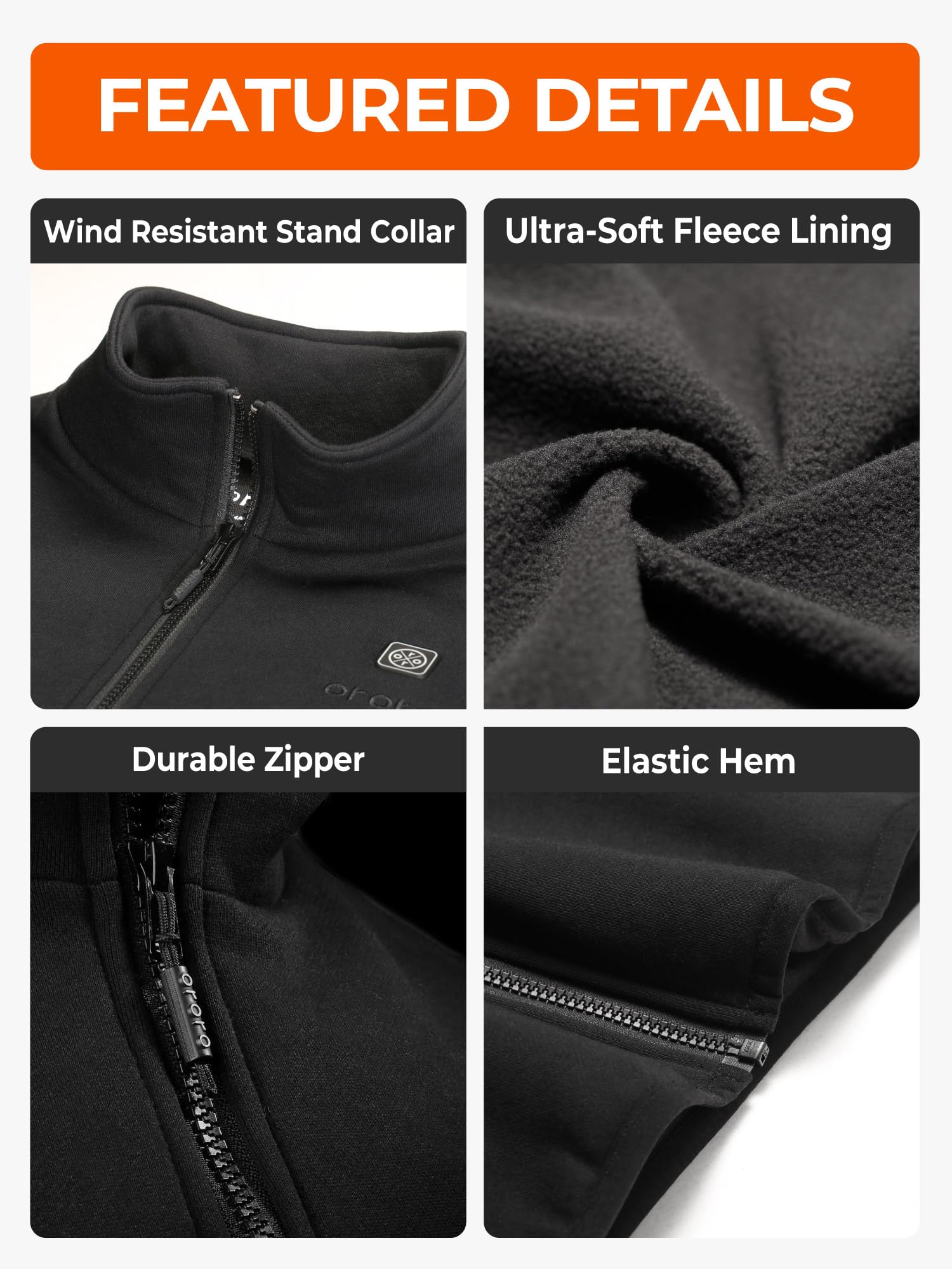 ORORO Men's Heated Vest with Battery Pack - Lightweight Electric Fleece Jacket for Winter Outdoor Activities (Hiking, Camping, Fishing) - USB Rechargeable Heating Vest (Charger Sold Separately)