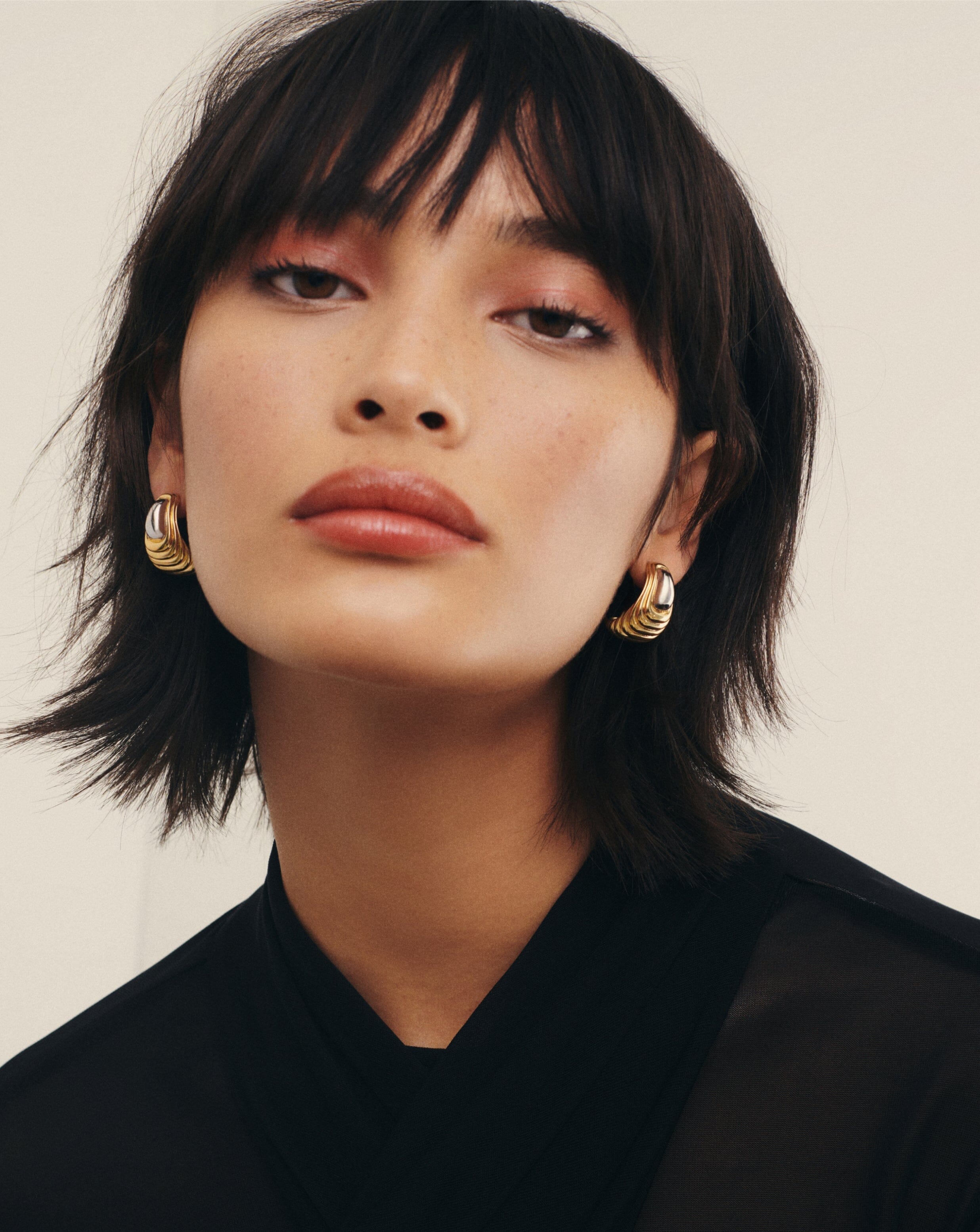 Stylish Ridge Oversized Earrings for Women - Mixed Metal Statement Jewelry for Parties, Weddings & Everyday Wear