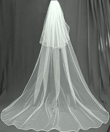 Royal Crystal Rhinestone Bridal Veil - 2 Tier Cathedral for Weddings