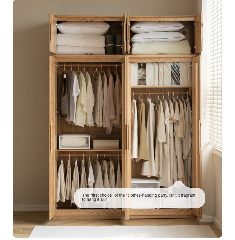 Solid Oak Wood Wardrobe - Spacious Storage for Bedroom, Closet & Home Organization | Durable & Stylish Furniture for Modern Living Spaces