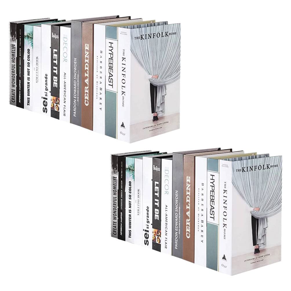2 Pcs Modern Simple Book Ornaments - Realistic Fake Book Decor for Home, Office & Tea Shop - Perfect Bookshelf Decorations, Photography Props & Creative Decoration Ideas