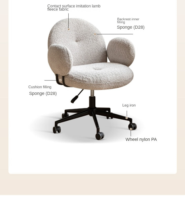 Ergonomic Office Chair with Adjustable Height - Comfortable Computer Desk Chair for Home & Work - Perfect for Long Hours Sitting, Gaming, and Remote Work