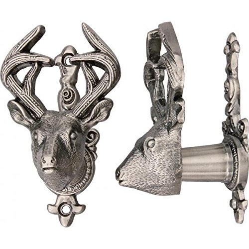 Szco Supplies 4 Inch Adjustable Cast Metal Deer Sword Hanger - Perfect for Wall Mounting Hunting Knives, Daggers & Medieval Decor