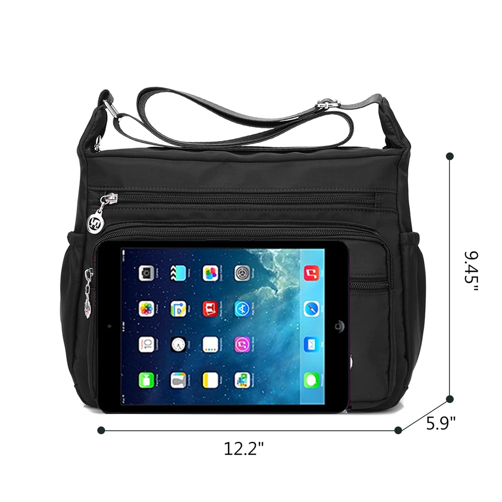 Blostirno Women's Waterproof Crossbody Bag - Nylon Shoulder Purse with Multiple Pockets for Travel, Shopping & Everyday Use