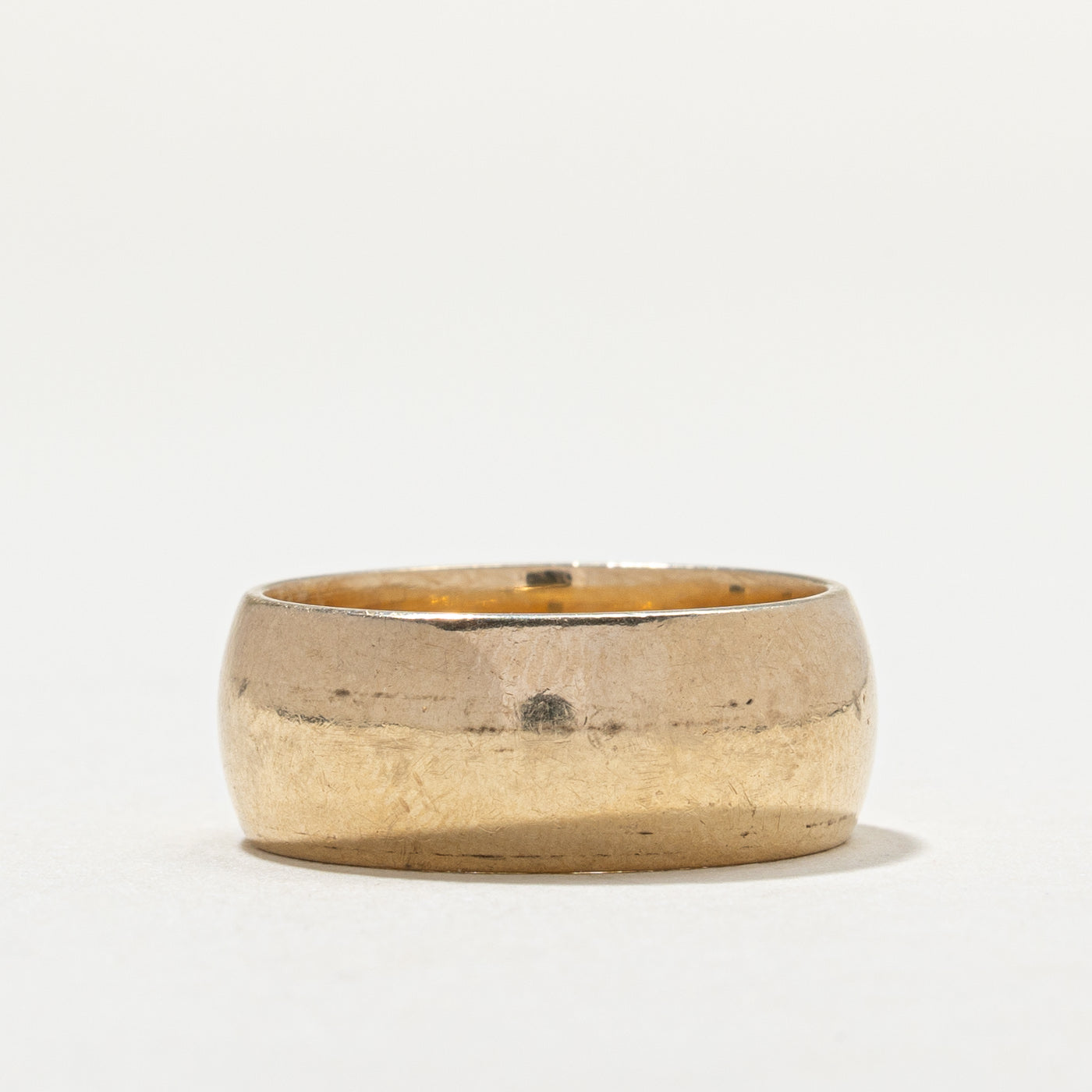 10K Yellow Gold Cigar Band Ring - 8.0mm Wide Size 6.75 - Perfect for Weddings, Anniversaries & Gifts