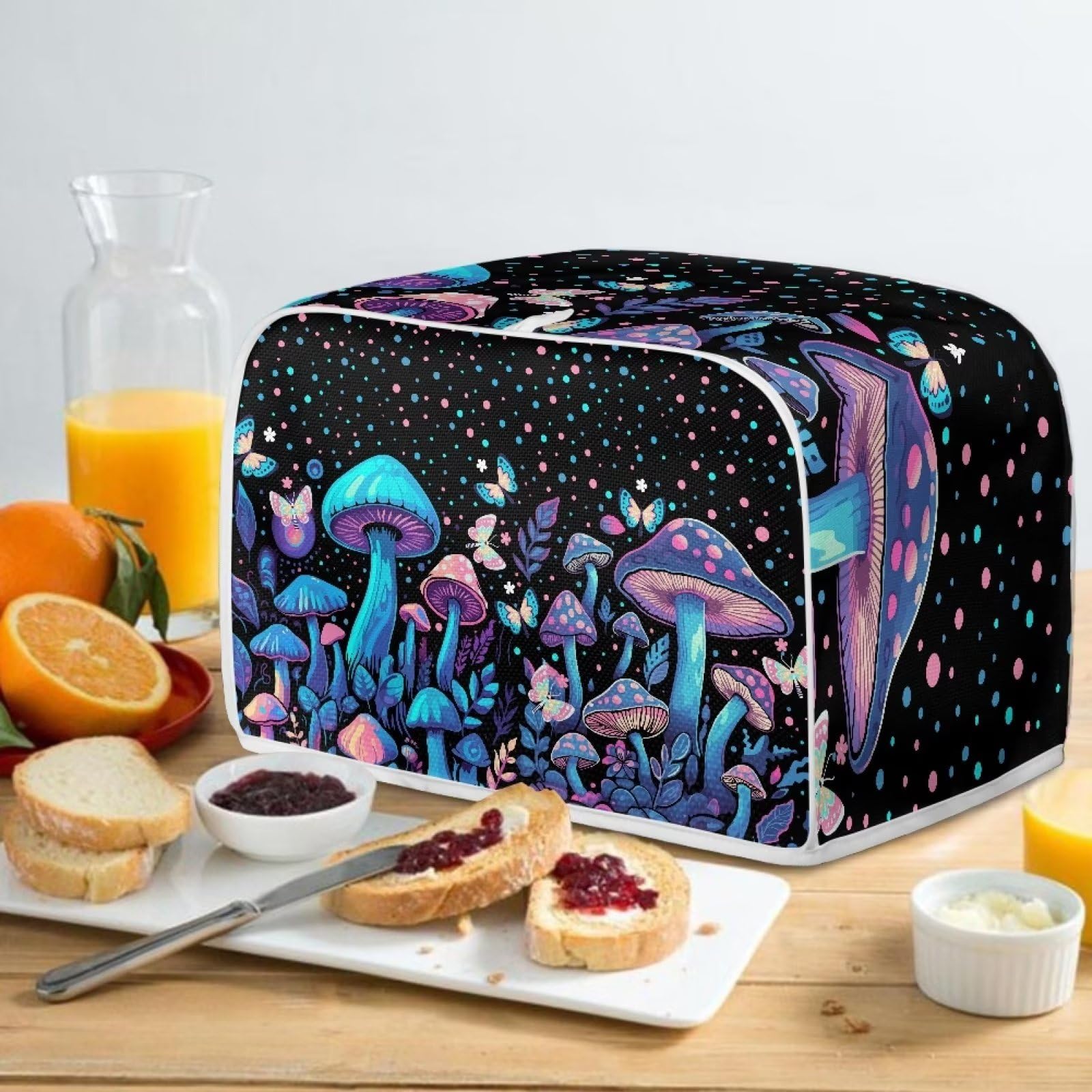 2 Slice Mushroom Butterfly Toaster Cover - Waterproof Dust Protector for Bread Maker & Oven - Lightweight Kitchen Appliance Cover for Countertop Protection (Perfect for Home, Cafe & Office Use)