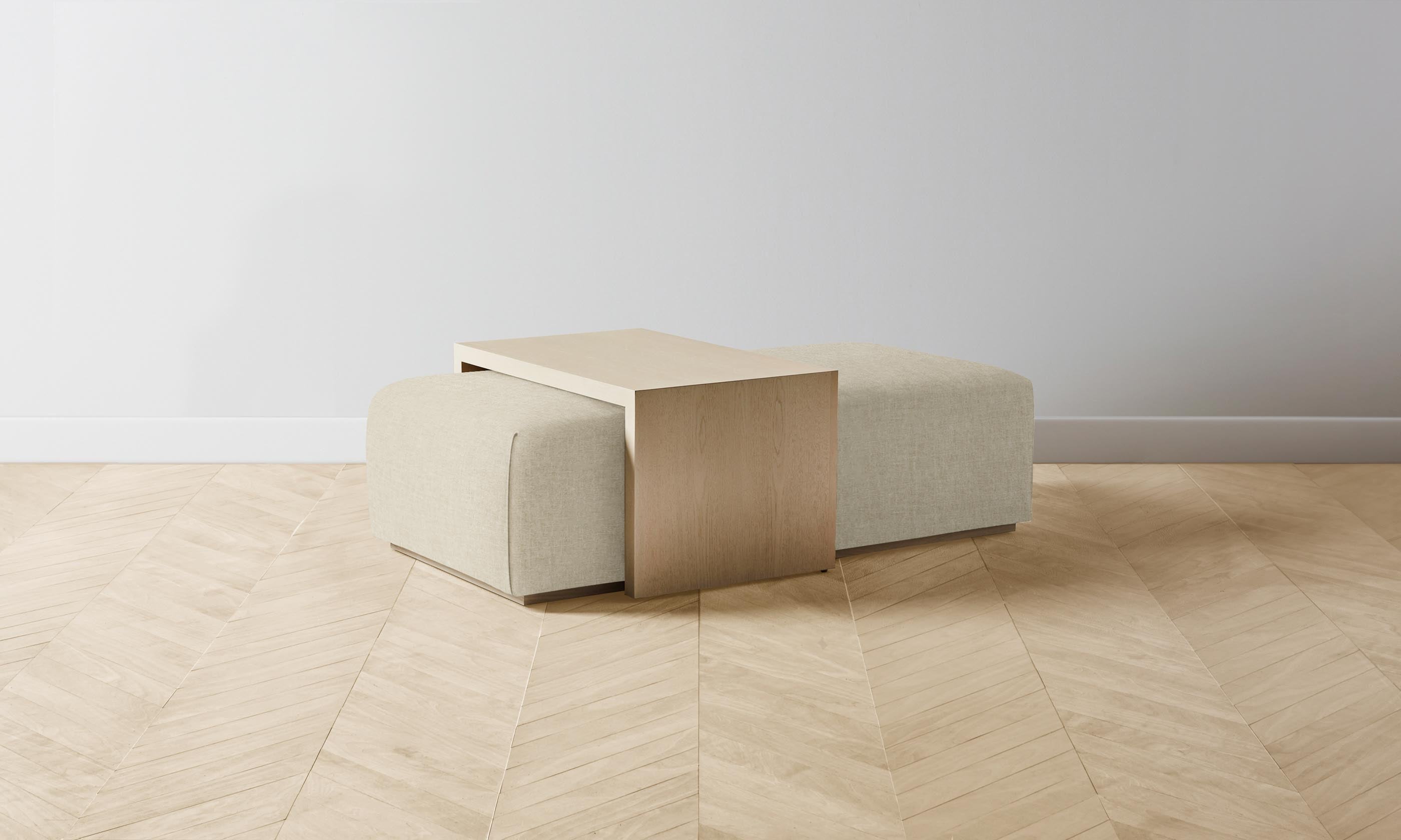 The Bowery Ottoman - Heritage Belgian Linen Upholstered Storage Bench with Alder Wood Frame | Perfect for Living Room, Bedroom & Entryway Seating