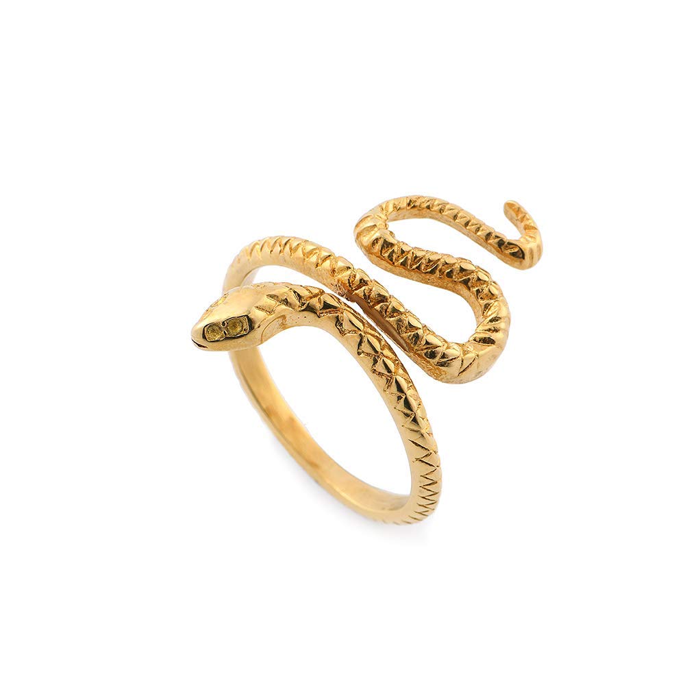 Adjustable Snake Ring for Women - Stainless Steel Vintage Gold Dainty Rings for Teen Girls & Cool Thumb Rings | Boho Jewelry, Gift Idea, Everyday Wear, Party Accessory