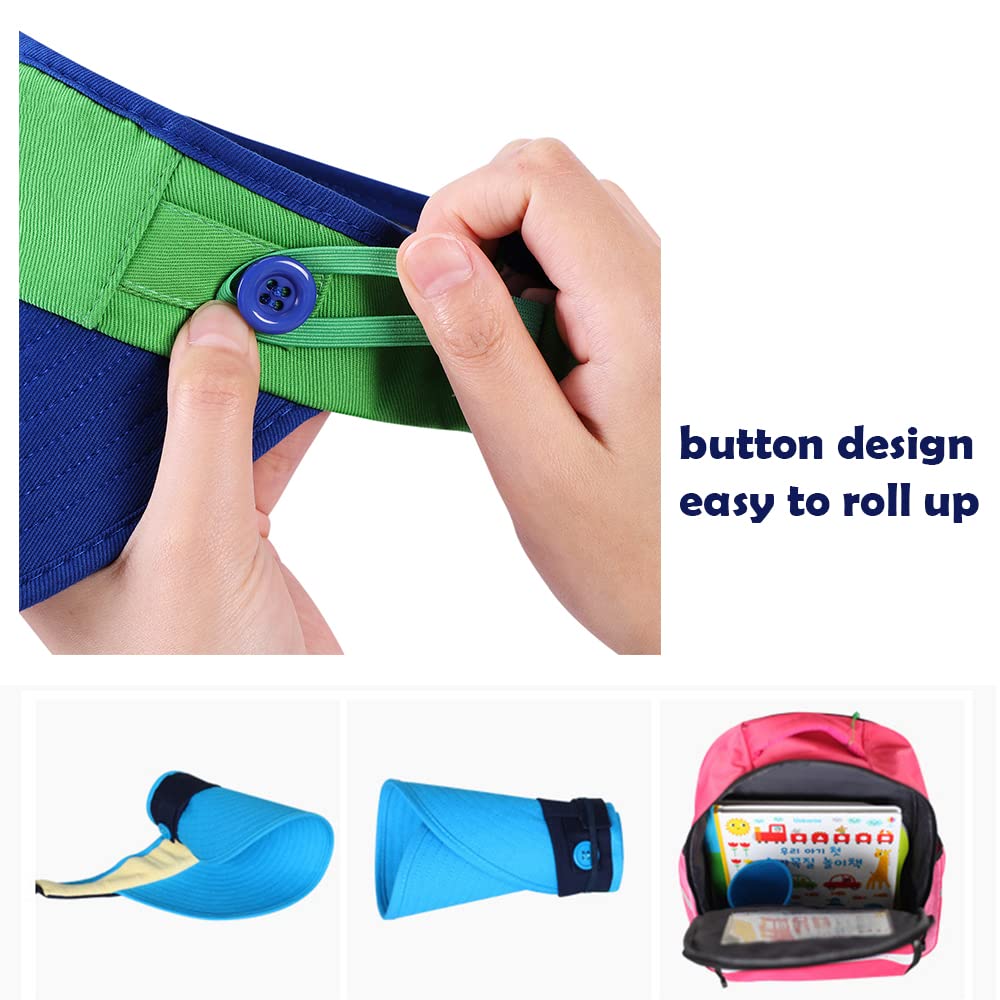 **Kids Sun Visor Hat - Breathable Wide Brim UV Protection Adjustable Golf Cap for Boys & Girls - Perfect for Outdoor Sports, Beach, and Playtime**